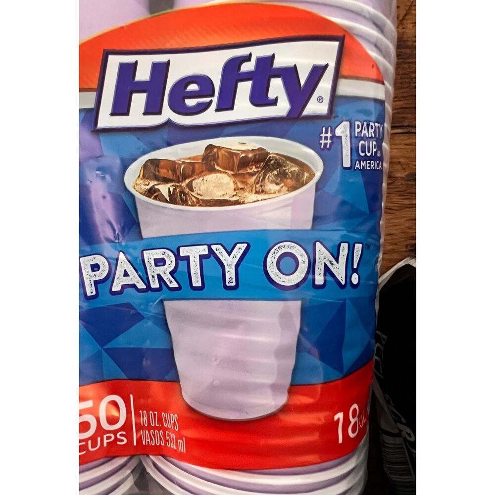 Hefty Party Lavender light Purple Plastic Disposable Party Cups 18 oz 50 Count